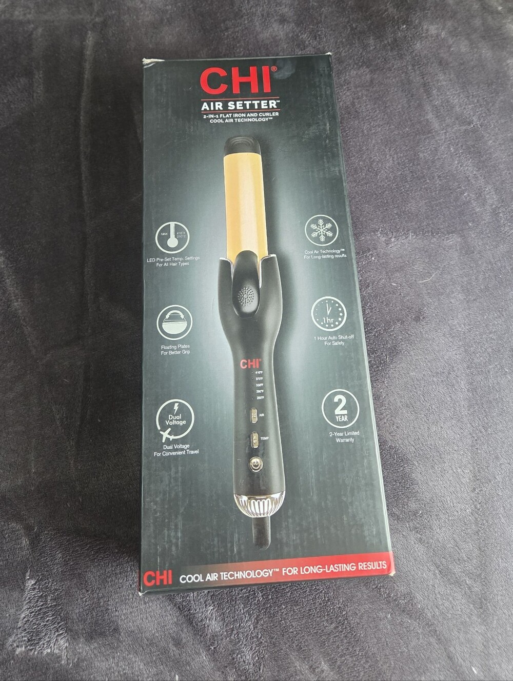 Air Setter 1" Hot Air Curling Iron - Black/Gold